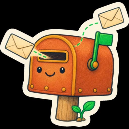 A mailbox with letters flying in and out